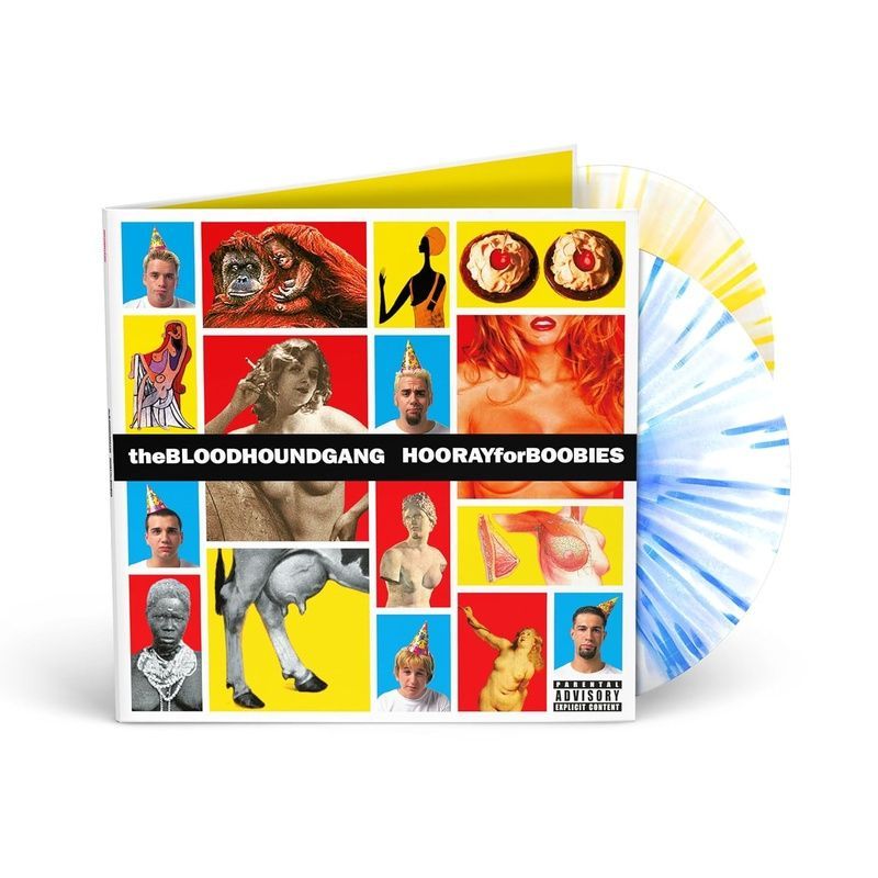 Виниловая пластинка Bloodhound Gang &ndash; Hooray For Boobies (2LP, 20th Anniversary, Gatefold, Blue & Yellow Splatter Vinyl) 602488515382 фото