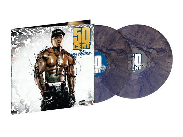 Виниловая пластинка 50 Cent &ndash; The Massacre (2LP, 20th Anniversary, Gatefold, Blue Marble Vinyl) 602478914300 фото
